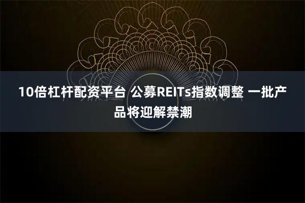 10倍杠杆配资平台 公募REITs指数调整 一批产品将迎解禁潮