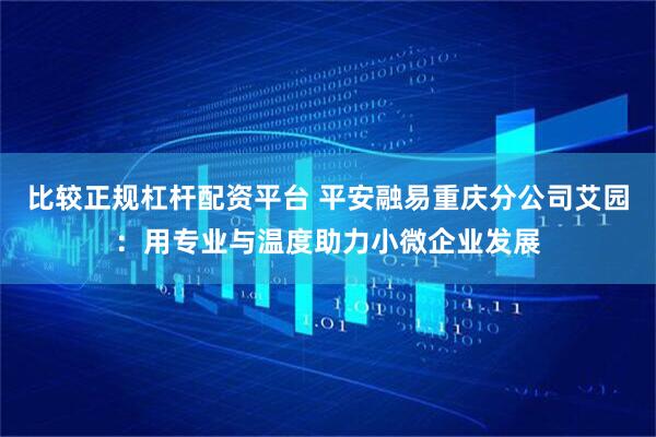 比较正规杠杆配资平台 平安融易重庆分公司艾园：用专业与温度助力小微企业发展